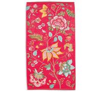 Unyqoos® Toalla de playa Pip Studio, diseño "Pip Flowers", color rojo. 100% algodón de rizo, 100x180 cm. Ideal para la playa y el baño. Plazo de entrega: 1-2 días laborables