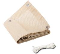Unyqoos® Vela de sol rectangular, 2 x 2 metros – HDPE, protección UV del 90%, transpirable, incluye cuerdas de sujeción, protección solar para jardín, balcón o terraza, color beige