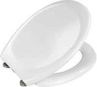 Unyqoos® Wenko - Asiento para inodoro Ottana Premium, blanco, de Duroplast con revestimiento antibacteriano, sistema de cierre suave SoftClose y fijación de acero inoxidable, resistente a roturas, 37,