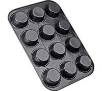 Unyqoos® Zenker, molde para 12 muffins, diámetro 7 cm – Molde para muffins de acero, con revestimiento antiadherente reforzado con cerámica, color crema/gris antracita, 1 unidad