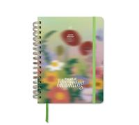 UO Agenda Escolar Bloom Semana Vista: Empieza en septiembre de 2026 y Acaba en Agosto de 2027, Tapa Dura, Incluye 134 Stickers, Goma elástica, Marcador de regla y Cinta de Registro, Verde Lima