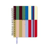 UO Agenda Escolar Copenhague Día Página: Empieza en septiembre de 2026 y Acaba en Agosto de 2027, Tapa Dura, con 134 Stickers, Goma elástica, Marcador de Regla y Cinta de Registro, Multicolor Rayas