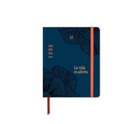 UO Agenda Escolar Kyoto Mini Semana Vista: Empieza en septiembre de 2026 y Acaba en Agosto de 2027, Tapa Dura, Apertura súper cómoda de 180 Grados, Incluye 114 Pegatinas, Azul