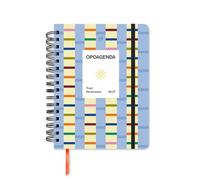 UO Agenda Escolar Opoagenda Día Página: Empieza en septiembre de 2026 y Acaba en Agosto de 2027, Tapa Dura, con 134 Stickers, Goma elástica, Marcador de Regla y Cinta de Registro, Azul Mantequilla