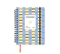 UO Agenda Escolar Opoagenda Semana Vista: desde Septiembre de 2026 hasta Agosto de 2027, Tapa Dura, Incluye 134 Stickers, Goma elástica, Marcador de regla y Cinta de Registro, Azul Mantequilla