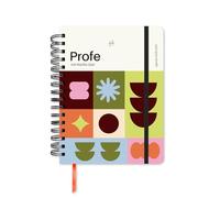 UO Agenda Escolar Profe con mucha clase Día Página: desde septiembre de 2026 hasta Agosto de 2027, Tapa Dura, con 134 Stickers, Goma elástica, Marcador de Regla y Cinta de Registro, Multicolor