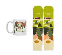 UO Kit Regalo Contigo al Quinto Pino - Taza + Calcetines - Pack Completo para Amiga Mejor Amiga - Regalo Original de Amistad - Cerámica y Algodón Talla 36-41