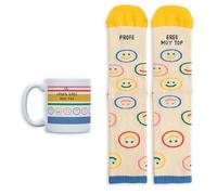 UO Kit Regalo Profe Eres Muy Top - Taza + Calcetines - Pack Completo para Profesor - Regalo Original Día del Maestro - Cerámica y Algodón 42-46