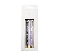 UO Set 2 Bolígrafos La suerte de estar aquí recargables. Tinta Azul y negro. Escritura Suave y Diseño Elegante. Ideal para Regalo y Uso Diario.