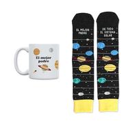 UO Set de Taza El Mejor Padre, Taza y Calcetines Divertidos, Regalos Originales para Hombre, Talla única de Hombre, Regalo Día del Padre