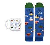 UO Set de Taza Tierra trágame y escúpeme en las Maldivas, Taza Café y Calcetines divertidos, Regalos Originales para Hombre, talla única de hombre, regalo fin de curso profesores