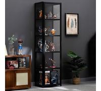 uofgcru Vitrine expositora para coleções,Vitrina de acrílico vitrinas de vidro, livraria com portas, vitrinas&expositores&moldura Bambu, Estante Figuras coleção-42×33×162cm