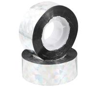 Uonlytech 2 Piezas Cinta Repelente de Aves Cinta Reflectante para Huerto y Jardín, Pet Plata, 85g o 130g, Cortable, para Granjas y Huertos, Ahuyenta Pájaros y Palomas