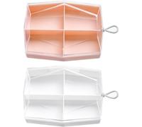 Uonlytech 2piezas Unidades Caja de Almacenamiento para Esponjas de Maquillaje Organizador de Compartimentos para Egg Puff para Viaje y Uso Diario