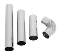 Uonlytech 4piezas Chimenea de Acero Inoxidable para Estufa con Codo Tubo de Escape Redondo para Hogar Campana de Chimenea para Pellet Stove Tubería de Evacuación