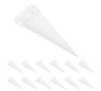 Uonlytech 50 Piezas Conos de Papel para Bodas en Forma de Corazón Blanco, Fáciles de Sostener y Distribuir Confeti, Ideales para Fiestas al Aire Libre y Decoración Romántica