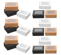 Uonlytech Cajas de Cartón para Envolver Jabón Ventana, Set de 30 Unidades en Colores Kraft y Negro, 3.14X2.36X1.18In para Uso Doméstico y Regalos