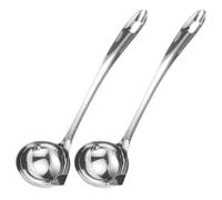 Uonlytech Cucharón separador de grasa de acero inoxidable, 2 piezas, con mango ergonómico, para cocinar y servir sopa