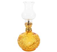 Uonlytech Lámpara de Queroseno de Vidrio, Luz de Aceite de Queroseno, Amarillo, Metal y Vidrio, Iluminación Decorativa Emergencia, para Estantería y Chimenea