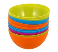 Uonlytech Set de 10 Cuencos Redondos de Plástico Irrompibles, Ligeros y Fáciles de Almacenar, Ideales para Picnic y Cena Hogar Color Aleatorio Reutilizable