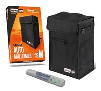 Upgrade4cars Cubo de basura para coche con tapa y bolsas biodegradables | Papelera portátil para vehículo & Accesorios coches interior gadget | Fácil de usar y guardar | Verano & Invierno