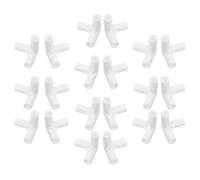 UPKOCH 20 Sujetadores de gabinetes de plástico 3 vías 1,2 cm diámetro Interior Blanco para Armario de Tela y Zapatero en Dormitorio, Estabilidad Reforzada