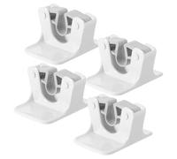 UPKOCH 4 Piezas Colgador de Fregonas Adhesivo sin Perforar | Organizador de Escobas y Fregonas, ABS Blanco de Superficie Lisa, Uso en Cocina y Hogar