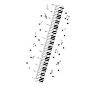UPKOCH Calcomanía Decorativa de Pared Regla de Altura para Niños, Adhesivo Pvc Extraíble Diseño de Piano, 15x115 Cm, Adecuado para Habitaciones Infantiles y Espacios de Juego