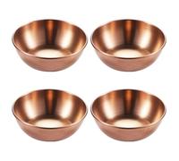 UPKOCH Mini cuencos para salsas, de metal y acero inoxidable, redondos, para salsas, especias, aperitivos, frutas, para salsa de soja, salsa de soja, color oro rosa, 4 unidades