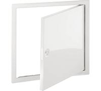 UPMANN 20585 Softline sv 200 x 400 RAL9016 - Puerta de revitalización, cierre cuadrado, material: acero blanco RAL 9016, 200 x 400 mm