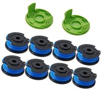 UPOICDS Carretes de Repuesto for desbrozadora para Greenworks 21302 | 21332 y 21342, 20 V, 24 V, 40 V, 0,065" (8 carretes + 2 tapas).