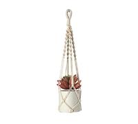 Uposao Macramé - Macramé - Macramé - Macramé - Macetero para plantas - Hecho a mano - Cuerda de algodón - Colgador de plantas - Soporte de macetas, para plantas interiores