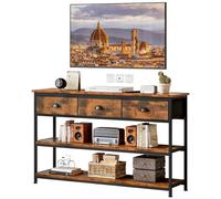 Uptyia Consola Recibidor con 3 Cajones de Estilo Industrial | 120 × 29 × 77 cm, Marrón Vintage, Ideal para Recibidores, Pasillos, Salones, Cocinas o Junto al Sofá