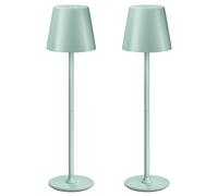 UPXNBOR 2 Unidades Lámparas de Mesa de Metal para Dormitorio/Salón/Comedor | Lámparas de Mesita de Noche Táctiles, Inalámbricas, Recargables, Luz Cálida de 3 Niveles, Interior/Exterior, IP54, Verde
