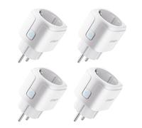 UPXNBOR Enchufe Inteligente, Enchufe WiFi con Medición de Consumo,Pack de 4