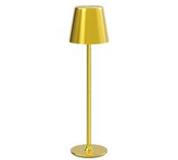 UPXNBOR Lámparas de Mesa de Metal para Interior y Exterior | Lámparas de Mesita de Noche Táctiles, Inalámbricas, Recargables, Luz Cálida de 3 Niveles, Cuerpo de Metal, IP54, Dorado