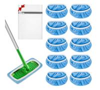 URAQT 10 Piezas para Swiffer Sweeper Mopa Microfibra Repuesto Kit para Swiffer Sweeper Almohadillas de Reutilizables, 25*11.5CM Fregona Microfibra Recambio Mopa Pads,Microfibra de Repuesto para Mopa
