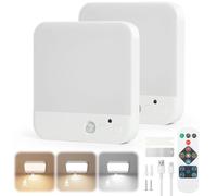 URAQT 2Pcs Plafon LED Techo, 25W Plafon Superficie LED Cuadrado, Lámpara de Techo con 3 Colores y 10 Niveles de Brillo con Mando a distancia para Cocina Pasillo Sala
