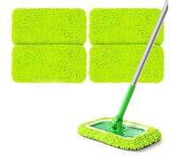 URAQT 4 Piezas para Swiffer Sweeper Mopa Microfibra Repuesto Kit para Swiffer Sweeper Almohadillas de Reutilizables, 25*11.5CM Fregona Microfibra Recambio Mopa Pads,Microfibra de Repuesto para Mopa