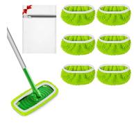 URAQT 6 Piezas para Swiffer Sweeper Mopa Microfibra Repuesto Kit para Swiffer Sweeper Almohadillas de Reutilizables, 25*11.5CM Fregona Microfibra Recambio Mopa Pads,Microfibra de Repuesto para Mopa