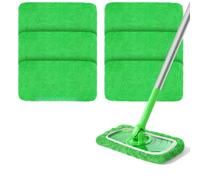URAQT 6 Piezas para Swiffer Sweeper Mopa Microfibra Repuesto Kit para Swiffer Sweeper Almohadillas de Reutilizables, 25*11.5CM Fregona Microfibra Recambio Mopa Pads,Microfibra de Repuesto para Mopa