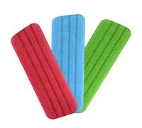 URAQT Almohadilla de fregona, Paquete de 3 Almohadillas de Limpieza de Microfibra, paño de fregona de Velcro, Almohadilla de mopa húmeda y Seca, Alta absorción de Agua, Repuesto para fregonas Planas