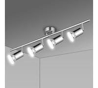 URAQT Lampara Techo Focos, 4 Bases Giratoria y Orientable de GU10, Plafones de Techo GU10 Plafón Foco de techo Moderno Aplique Pared Interior Giratorios, Sin Bombilla, para Cocina, Salón, Dormitorio