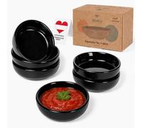 Urban Lifestyle Cuencos para salsas set 6 piezas 70 ml Porcelana negra Cuencos pequeños Ø 8 cm Cuencos dip salsa de soja sushi aperitivo tapas y finger food AYUMI