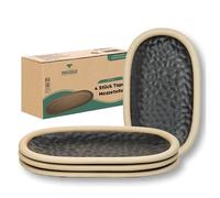 Urban Lifestyle Platos de Postre Ovalados Set de 4 Negro 19,5 x 11,5 cm Platos de Tapas de Cerámica Rústicos de Gres Platos Pequeños Platos para Aperitivos Aptos para Lavavajillas