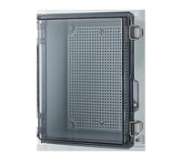 UrbanHui Caja de conexiones al aire libre IP67 220x170x110mm Caja eléctrica impermeable Tapa transparente Caja de plástico ABS para panel solar Cámara Equipo de red Gris