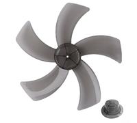 UrbanHui Hoja de ventilador de plástico de cinco hojas de repuesto de 12 pulgadas con cubierta de tuerca, compatible con ventiladores de pedestal y escritorio (negro)