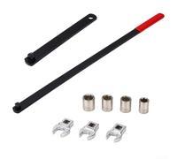 UrbanHui Juego de 9 llaves de polea tensora 40CR, juego de herramientas de enchufe de acero flexible para reparación de automóviles de correa de motor, 28 cm