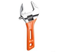 UrbanHui Llave ajustable de mango corto de 6 pulgadas, rueda de trinquete de acero de aleación de gran apertura para accesorios de tubería, grifos, naranja (8 pulgadas)