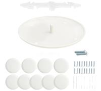 UrbanHui Placa de cubierta de lámpara para luz empotrada de 3.5 y 5 pulgadas, cubierta de plástico para caja eléctrica con tornillos, color blanco para acabado de superficie (juego de 10 piezas)